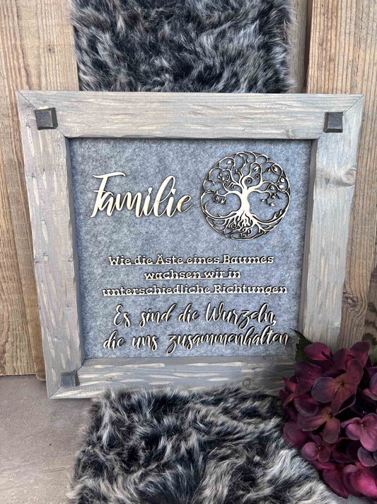 Holzrahmen 35*35cm "Familie"