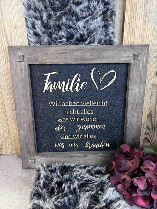 Holzrahmen 35*35cm "Familie"