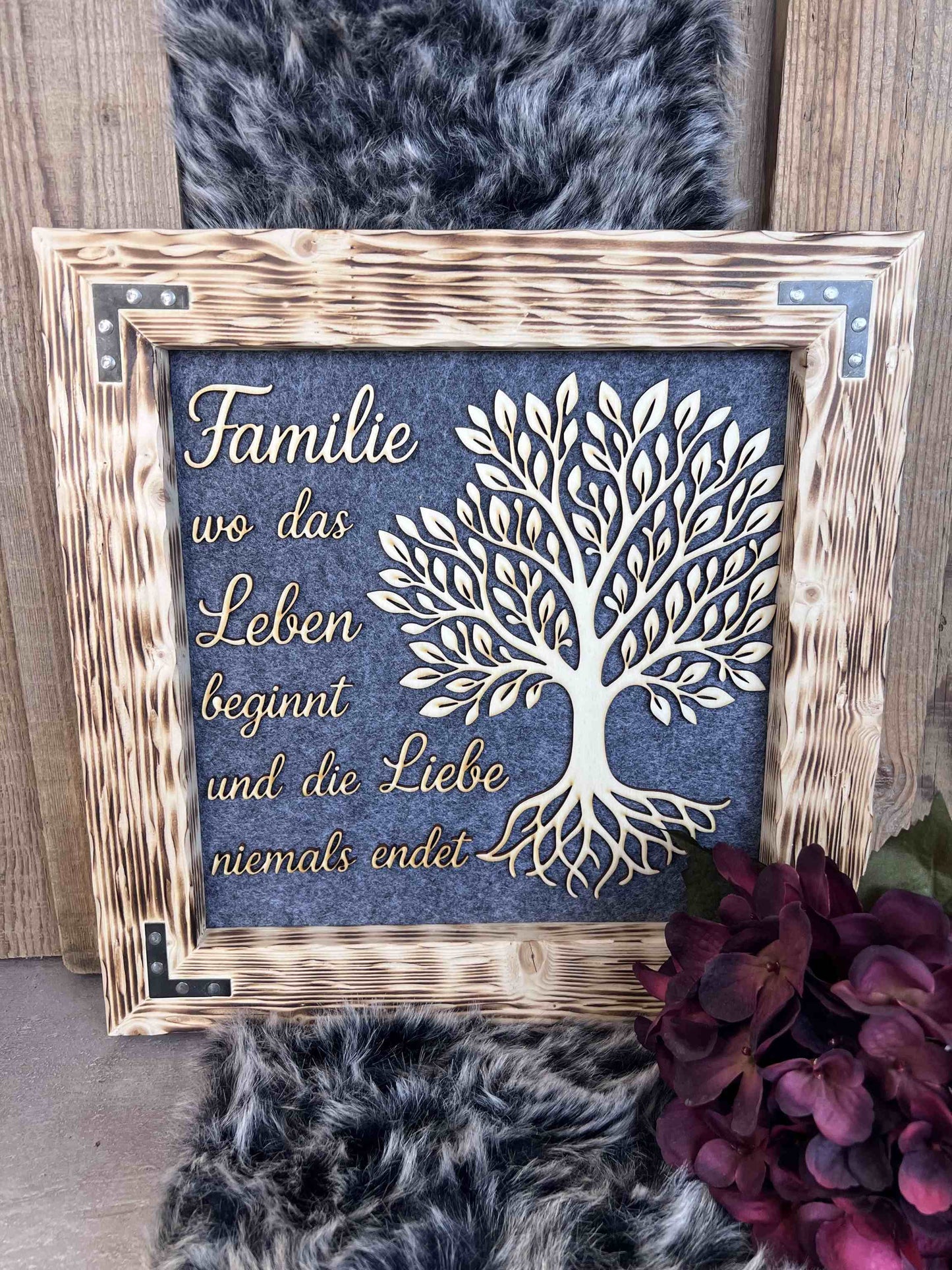 Holzrahmen 35*35cm "Familie"
