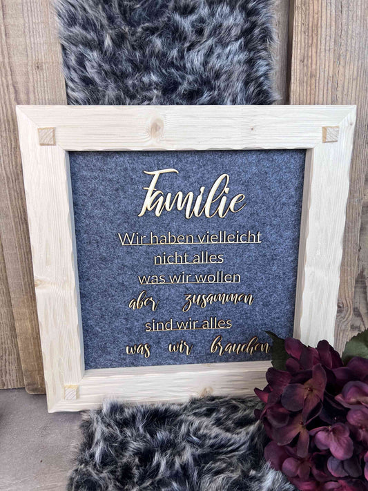 Holzrahmen 35*35cm "Familie"