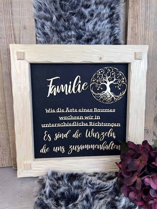 Holzrahmen 35*35cm "Familie"
