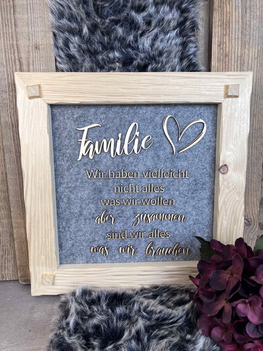 Holzrahmen 35*35cm "Familie"