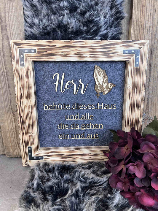 Holzrahmen 30*30cm "Haussegen"