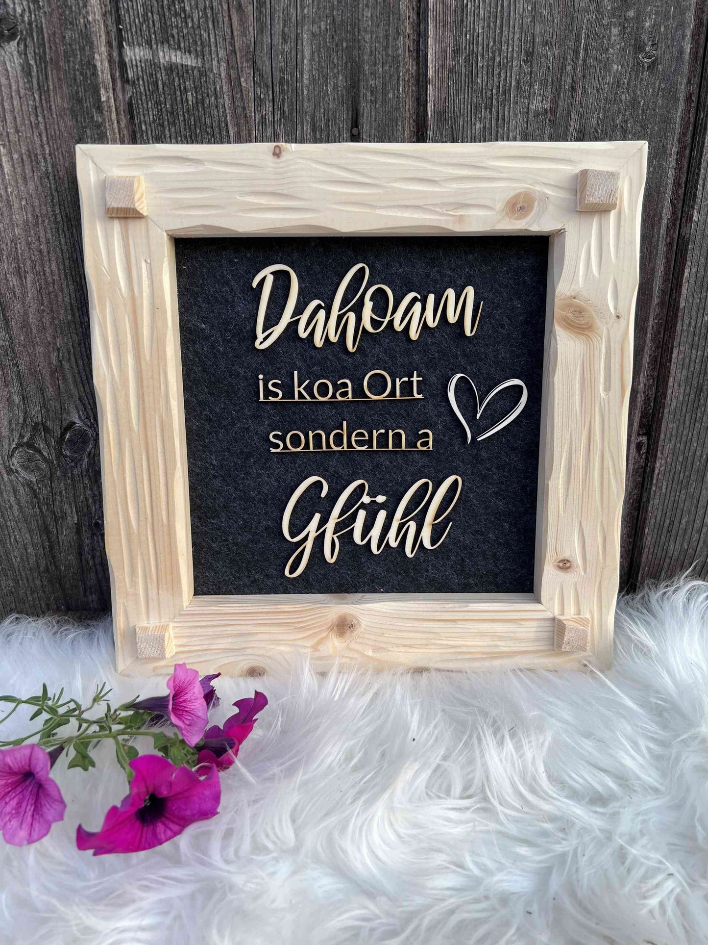 Holzrahmen 30*30cm "Dahoam"
