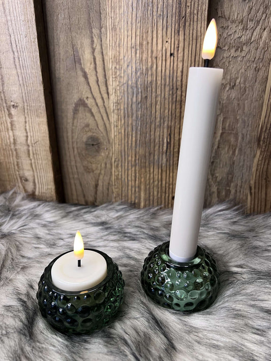 Kerzenhalter aus Glas grün