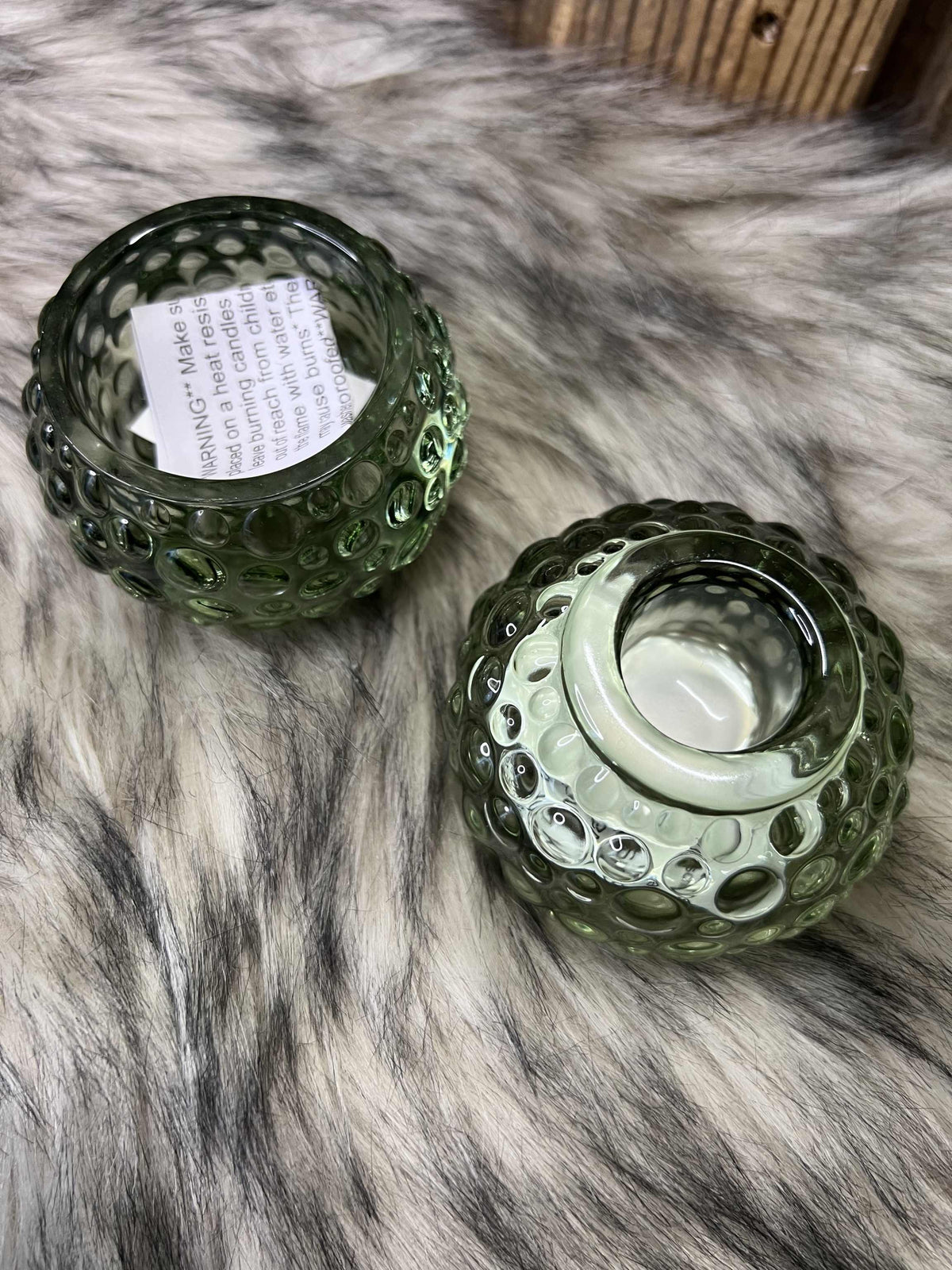 Kerzenhalter aus Glas grün