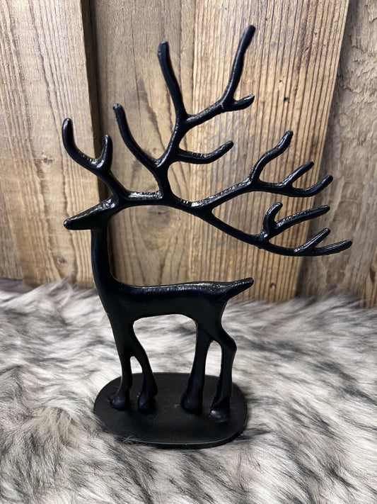 Hirschfigur aus Metall schwarz