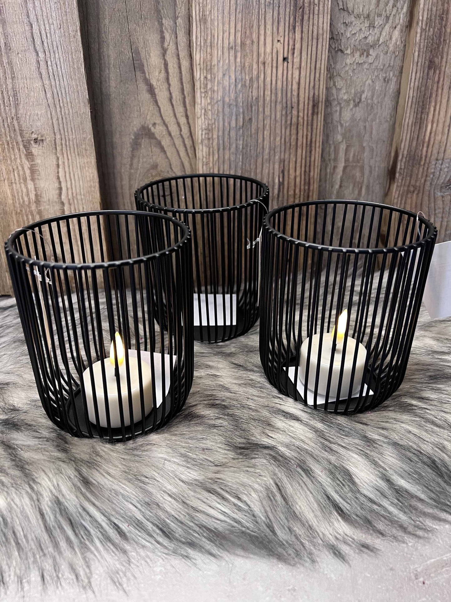 Windlicht aus Metall schwarz