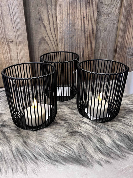 Windlicht aus Metall schwarz