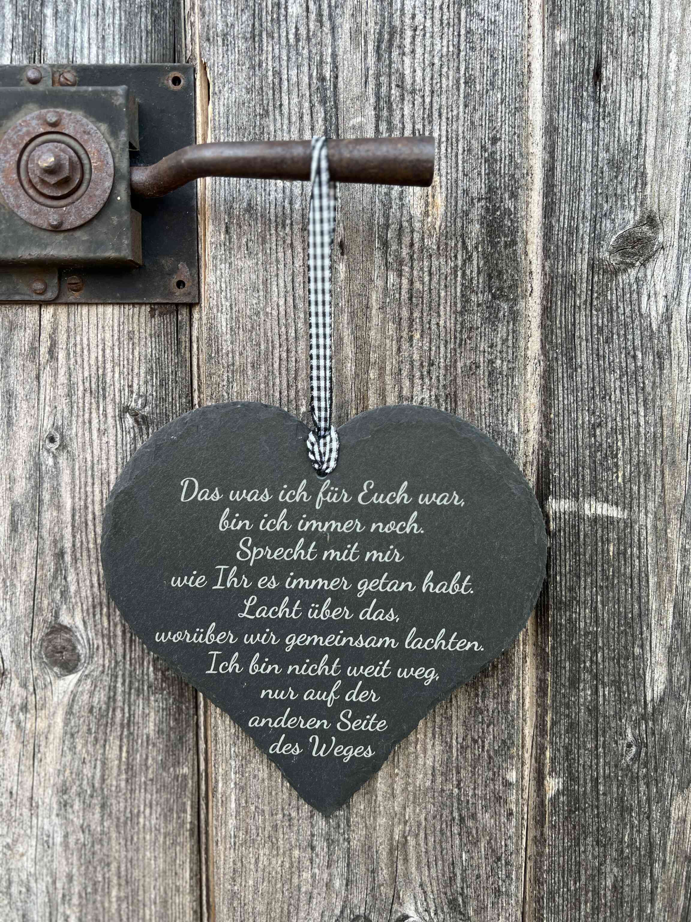 Schieferherz "Das was ich für euch war" 20*20cm