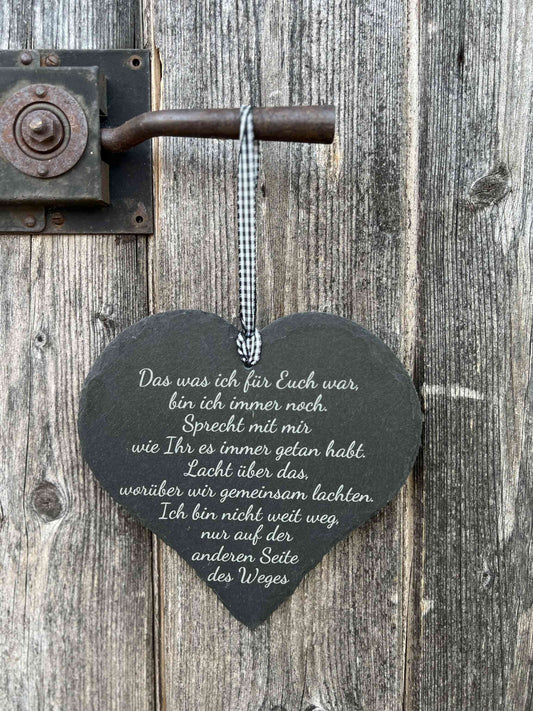 Schieferherz "Das was ich für euch war" 20*20cm