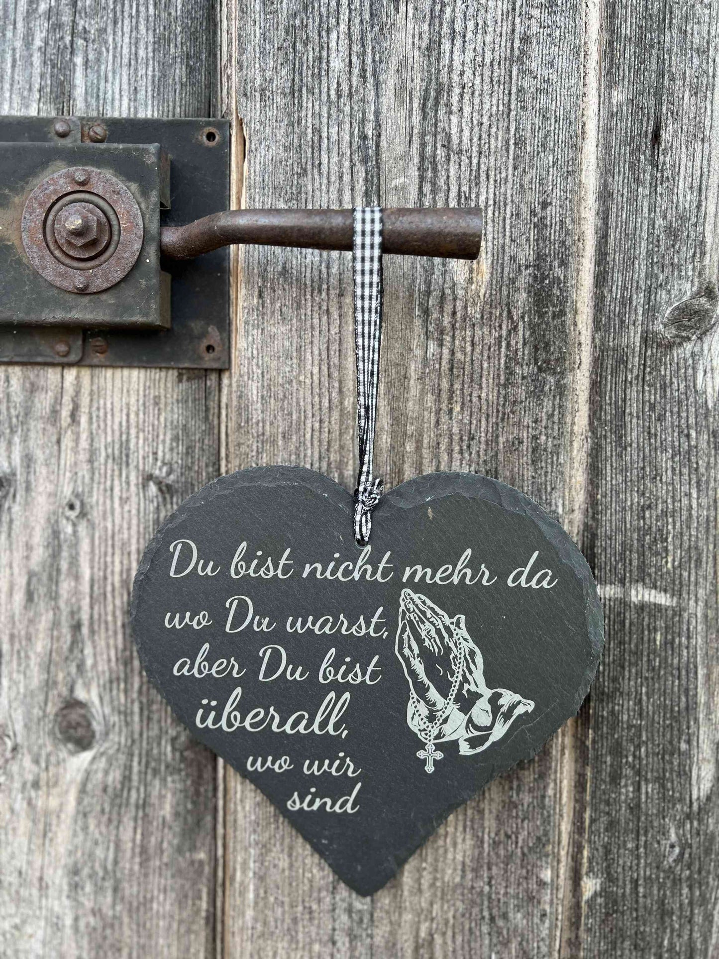 Schieferherz "Du bist nicht mehr da" 20*20cm