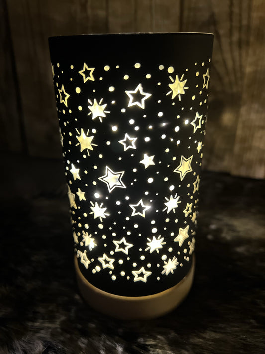 LED Windlicht mit Sternenmuster