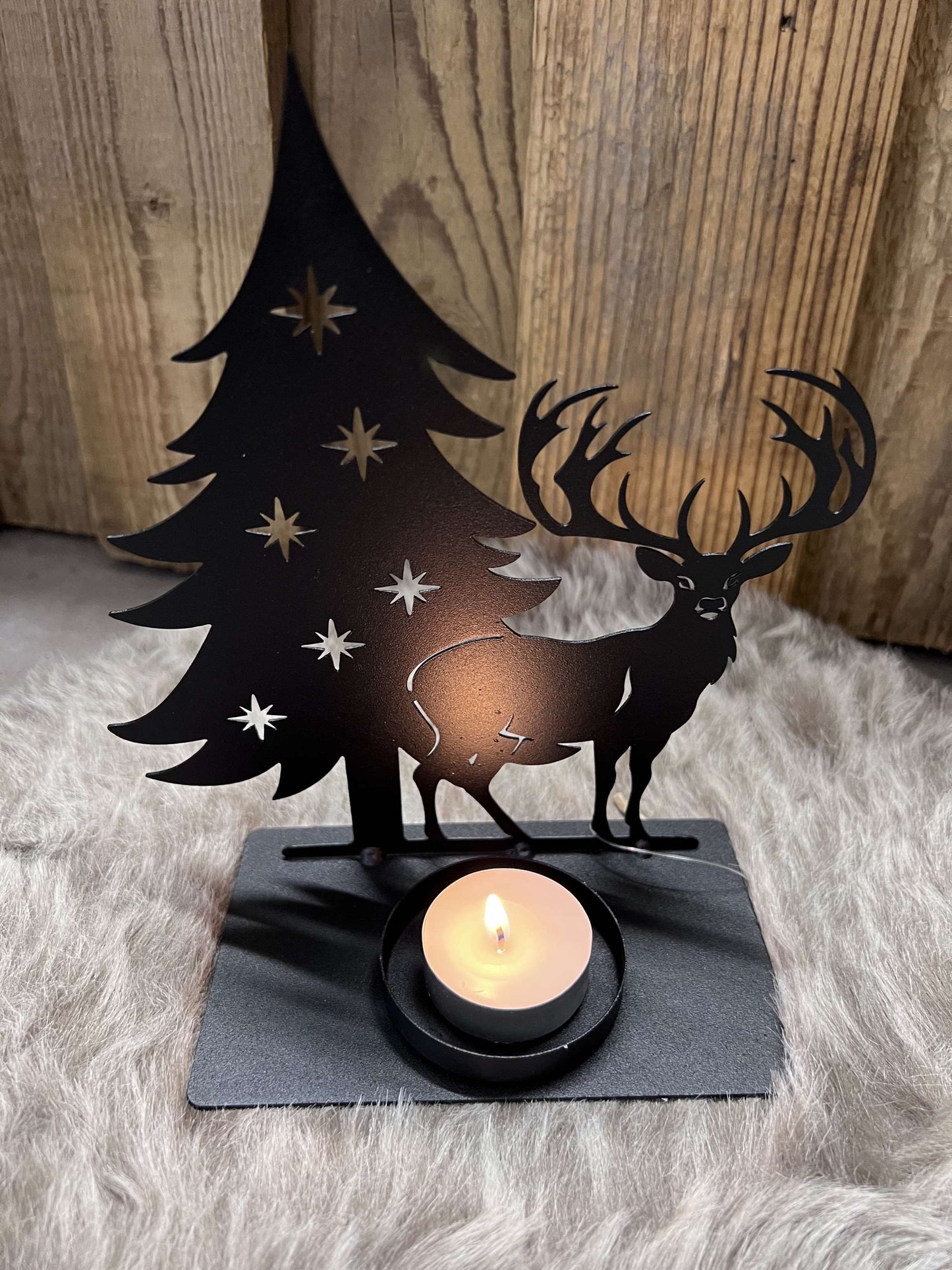 Teelichthalter aus Metall schwarz