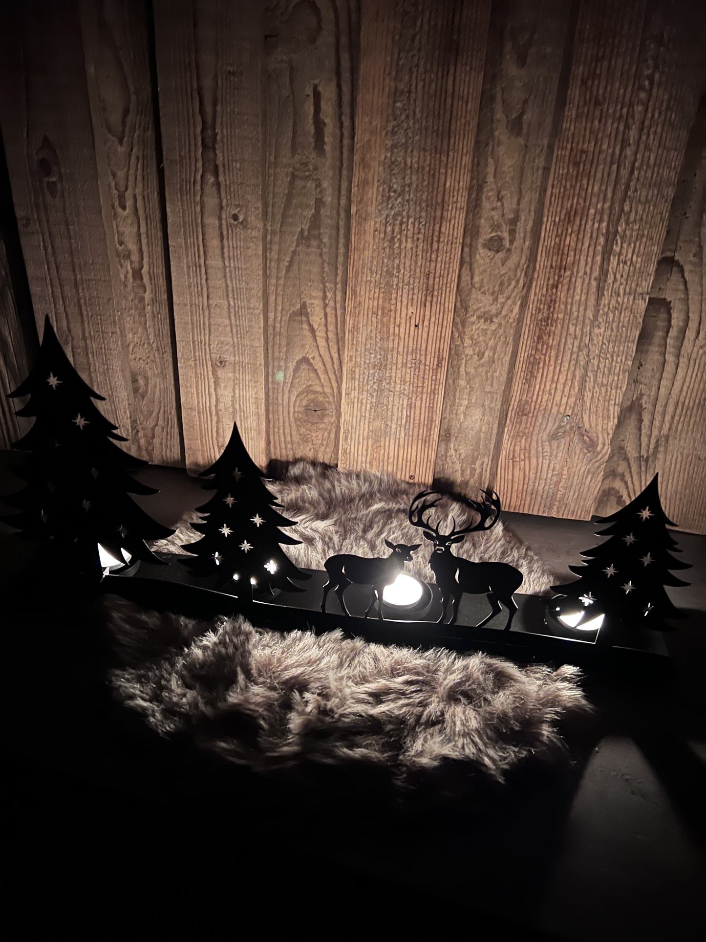 Teelichthalter aus Metall schwarz