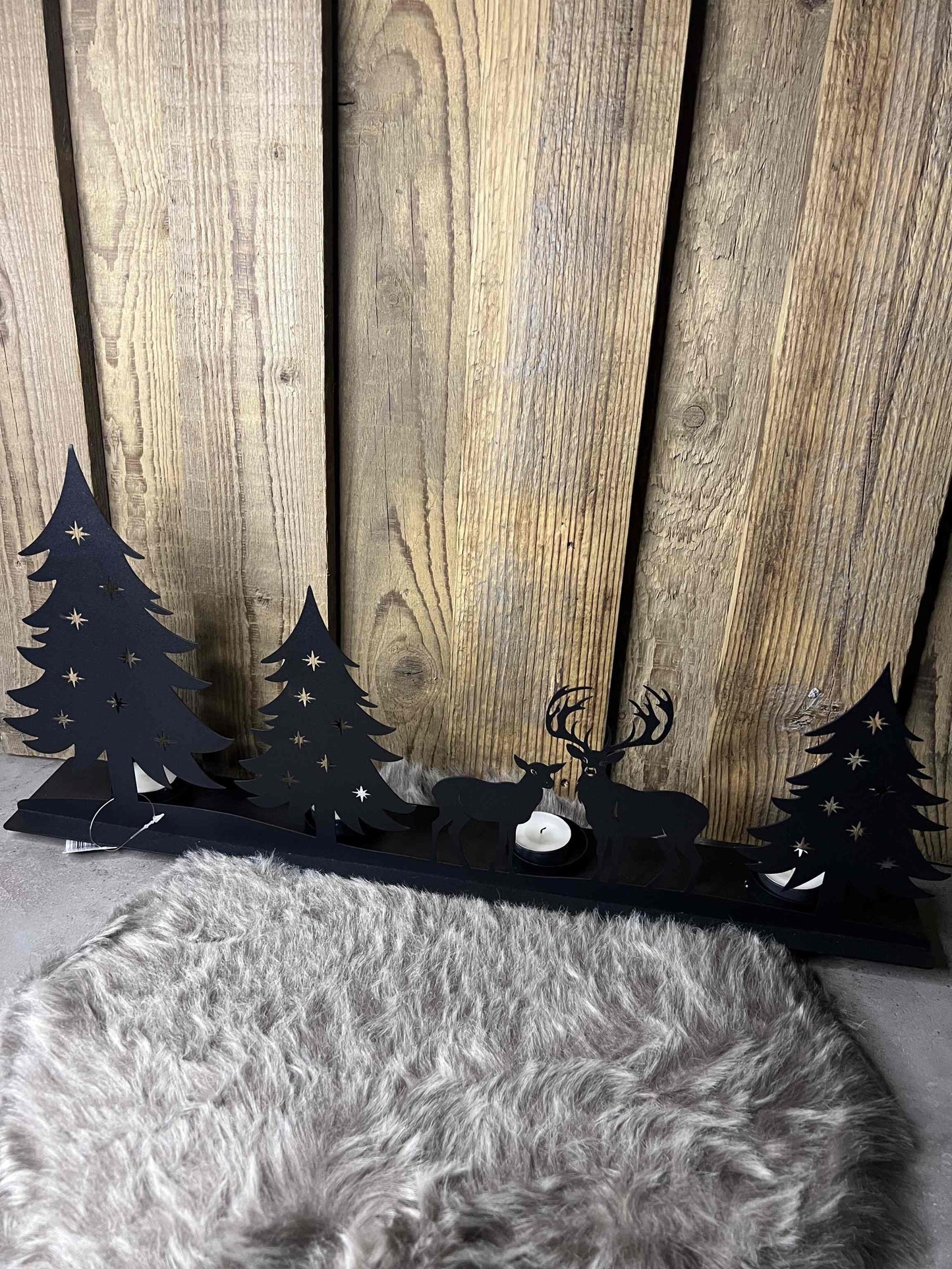 Teelichthalter aus Metall schwarz