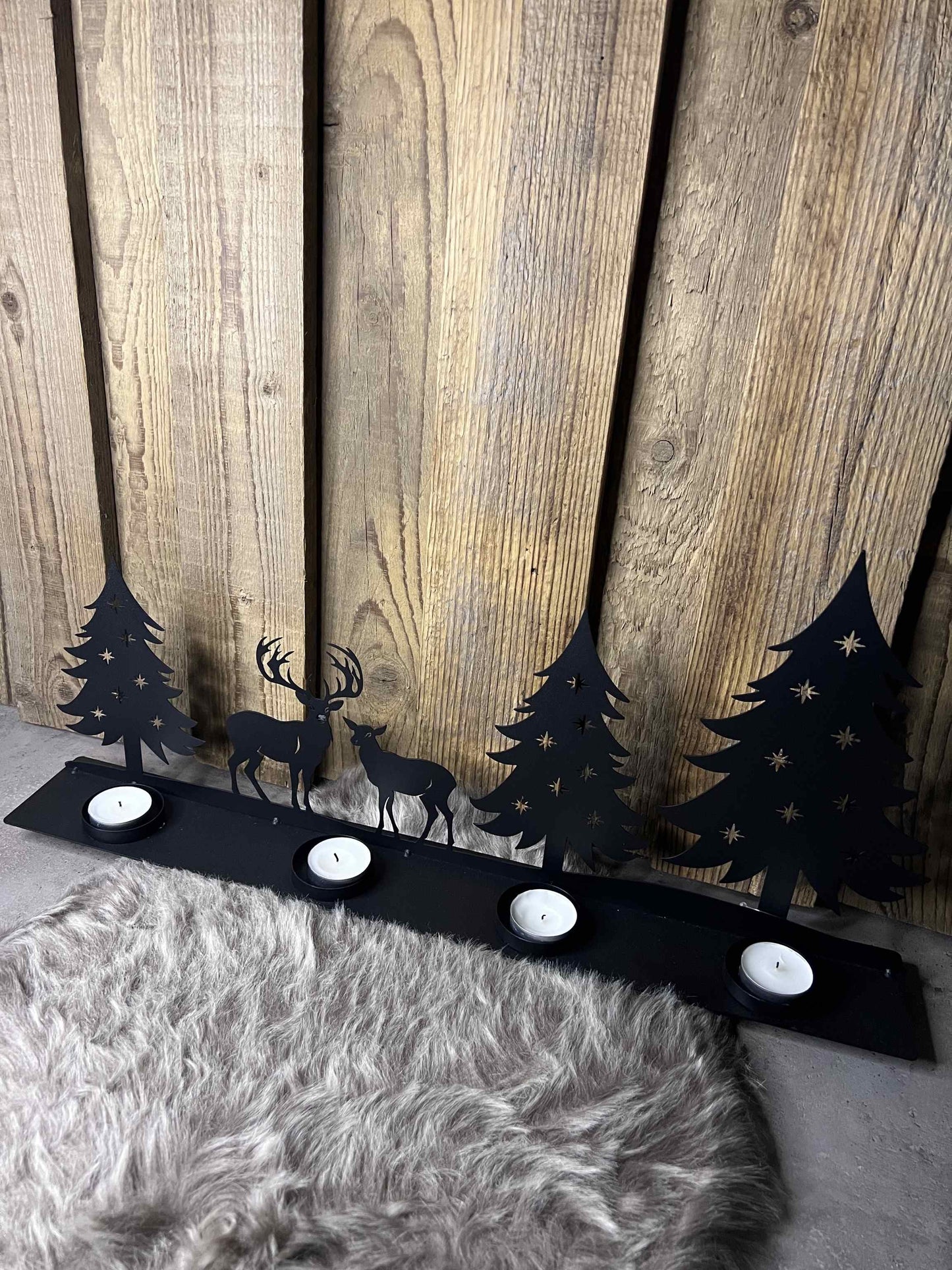 Teelichthalter aus Metall schwarz