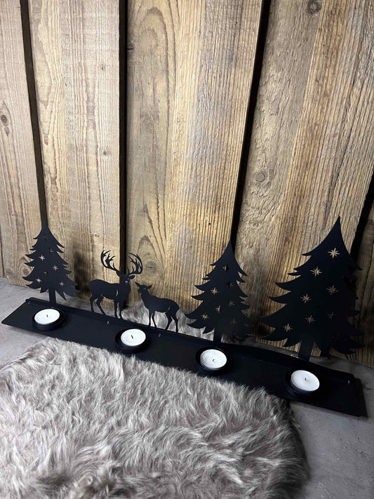 Teelichthalter aus Metall schwarz