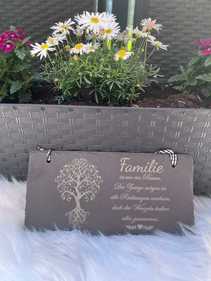 Schiefertafel Lebensbaum 20cm*10cm