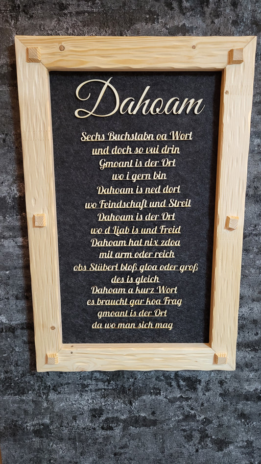 Holzrahmen  "Dahoam"